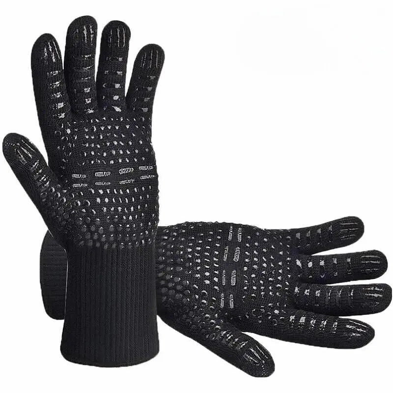 Heat-Resistant Kitchen Barbecue Gloves - Green Grill