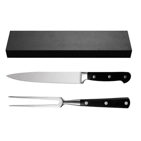 Stainless Steel BBQ Knife Fork Set - Green Grill