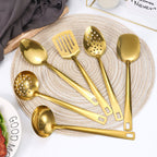 Elegant Gold Kitchen Utensils - 2-piece serving spoon set in gold stainless steel - Green Grill