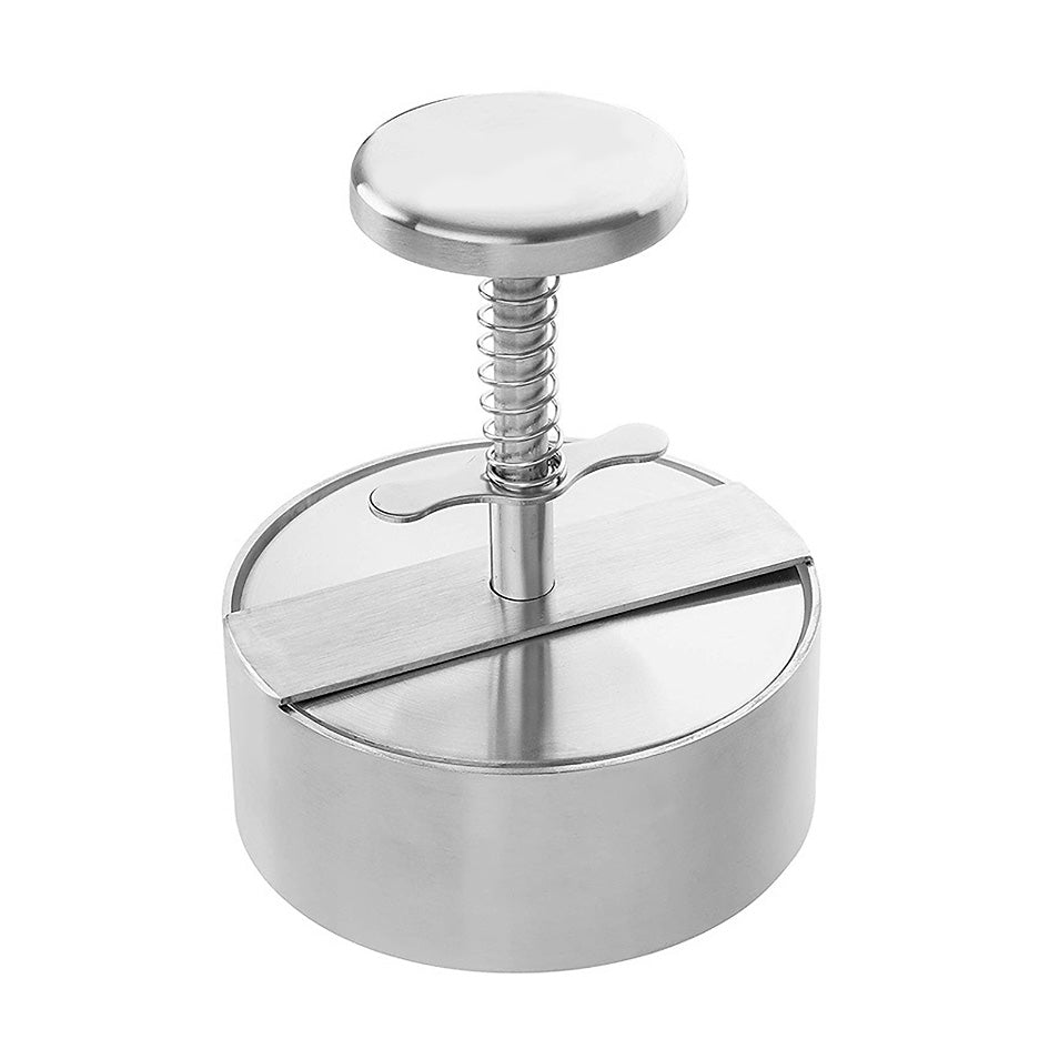 Burger Press Stainless Steel Non-Stick - adjustable patty maker 80mm to 140mm - Green Grill