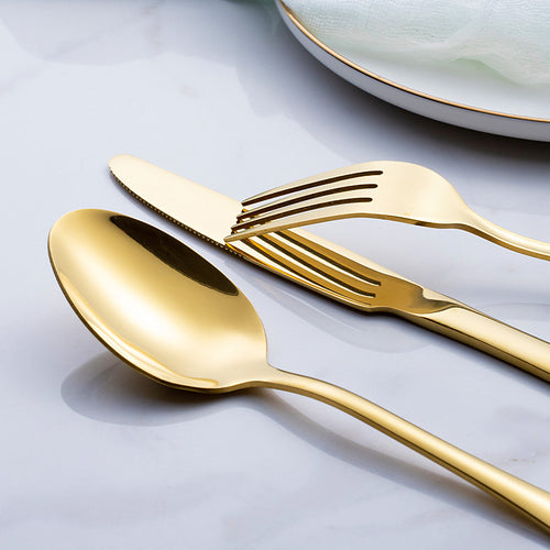 Cutlery Set Stainless Steel - premium stainless steel forks and spoons - Green Grill
