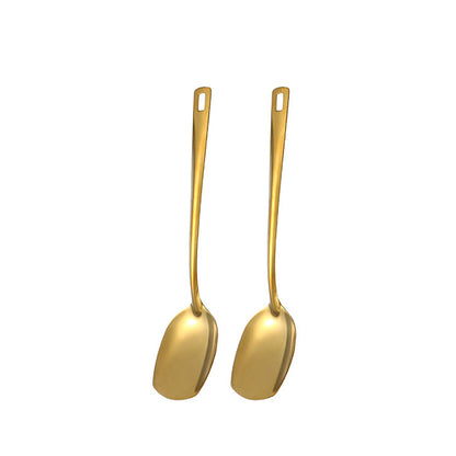 Elegant Gold Kitchen Utensils – Soup & Colander Spoon Set