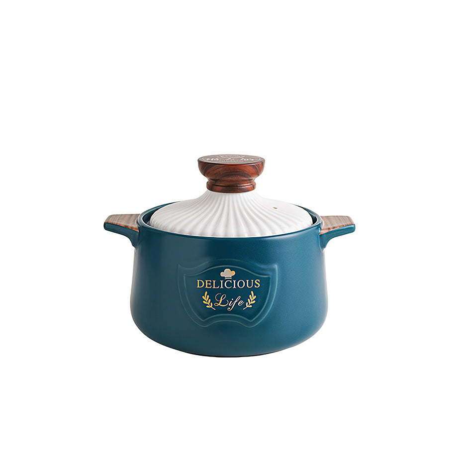 Ceramic Casserole Soup Pot 3L Clean - premium cookware for home cooking - Green Grill