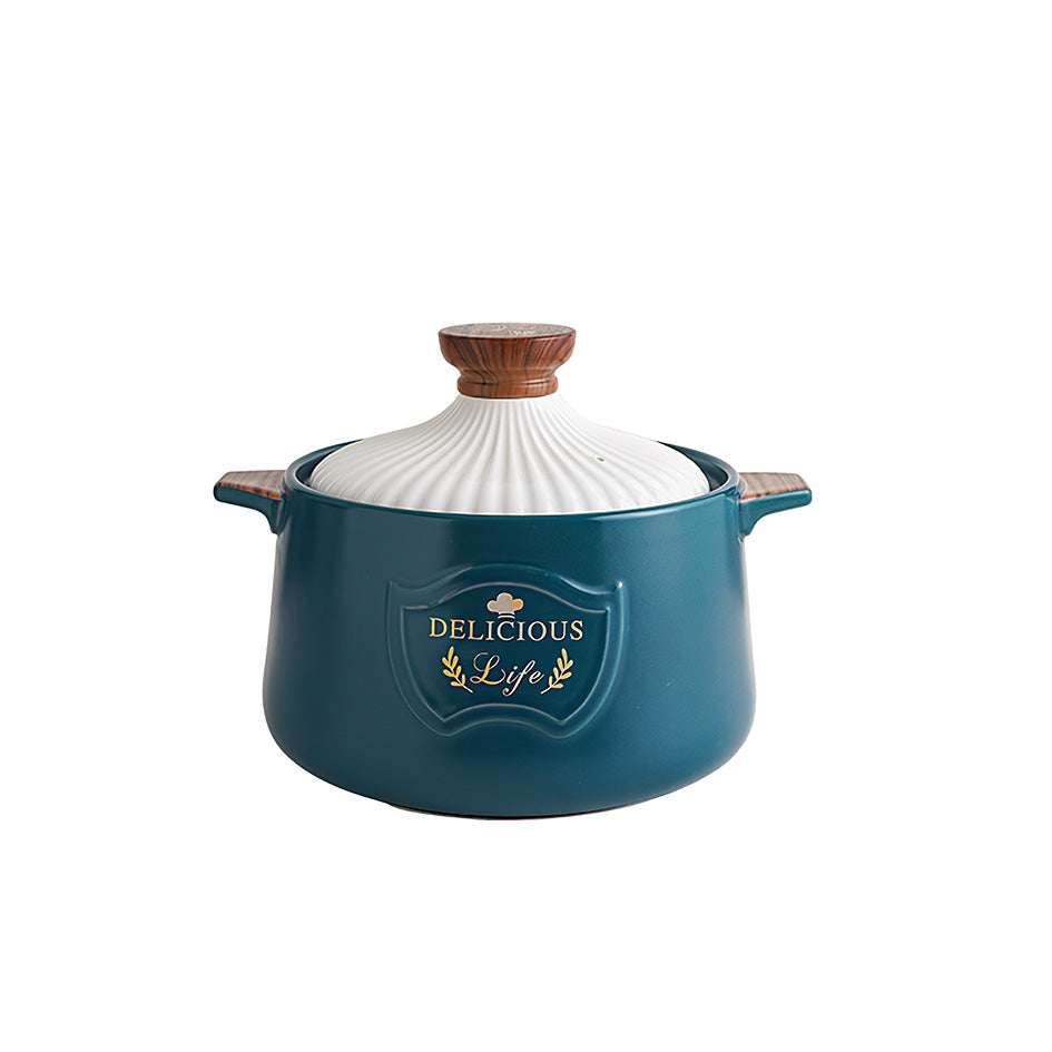 Ceramic Casserole Soup Pot 4.5L Clean - large capacity ceramic pot - Green Grill