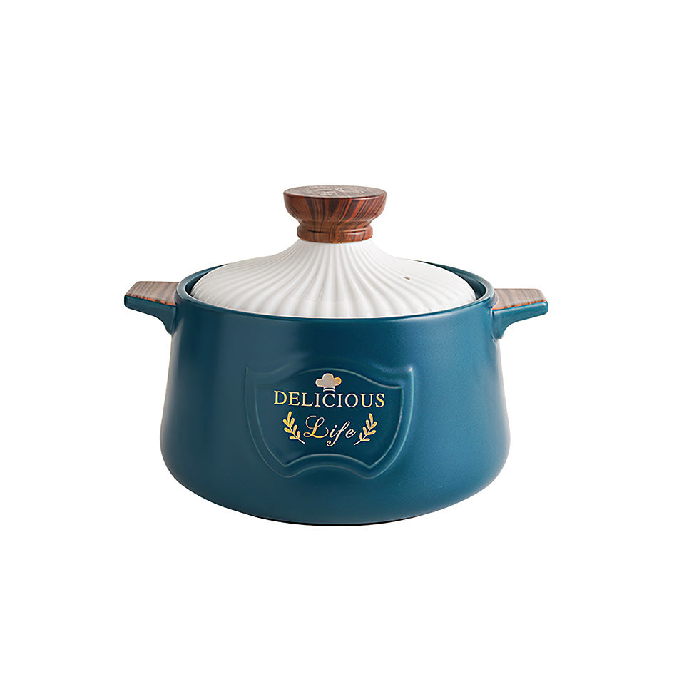 Ceramic Casserole Soup Pot 5.5L Clean - extra large ceramic casserole - Green Grill