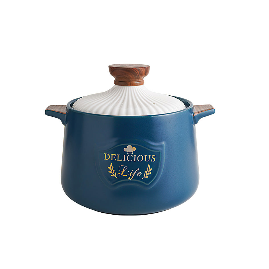 Ceramic Casserole Soup Pot 6.5L Clean - XL ceramic pot perfect for large gatherings - Green Grill