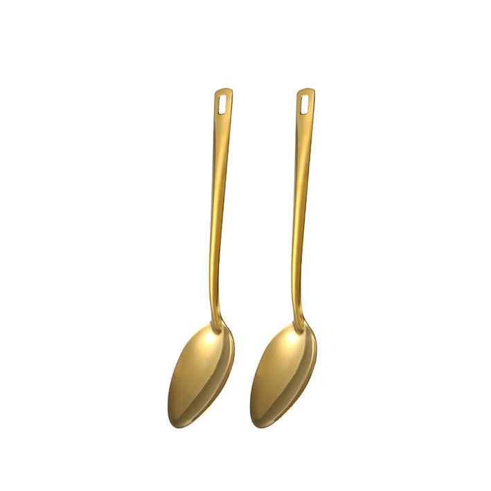 Elegant Gold Kitchen Utensils - gold cooking utensils in use in the kitchen - Green Grill