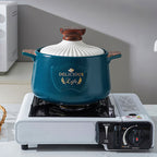 Ceramic Casserole Soup Pot - durable ceramic pot with lid - Green Grill