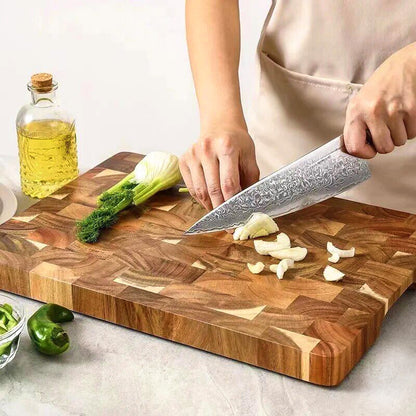 Acacia Wood End Grain Cutting Board - Green Grill