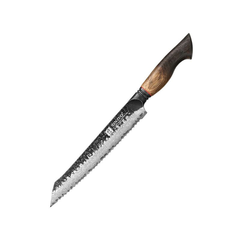 Black Damascus Kitchen Knife with Oak Handle