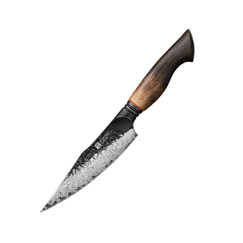 Black Damascus Kitchen Knife with Oak Handle