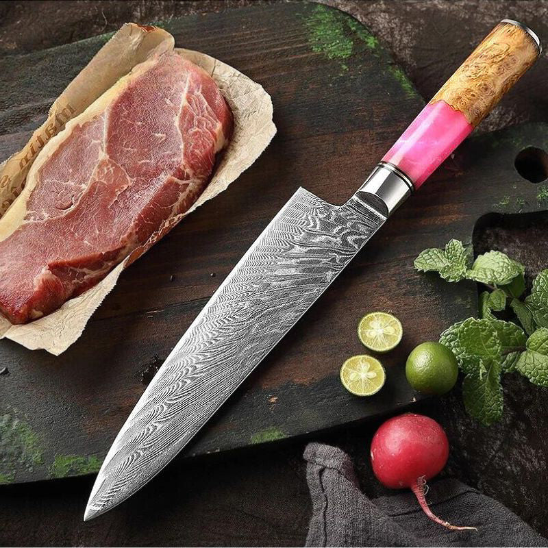 Elegant Pink Premium Japanese Knife - Green Grill