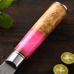 Elegant Pink Premium Japanese Knife - Green Grill
