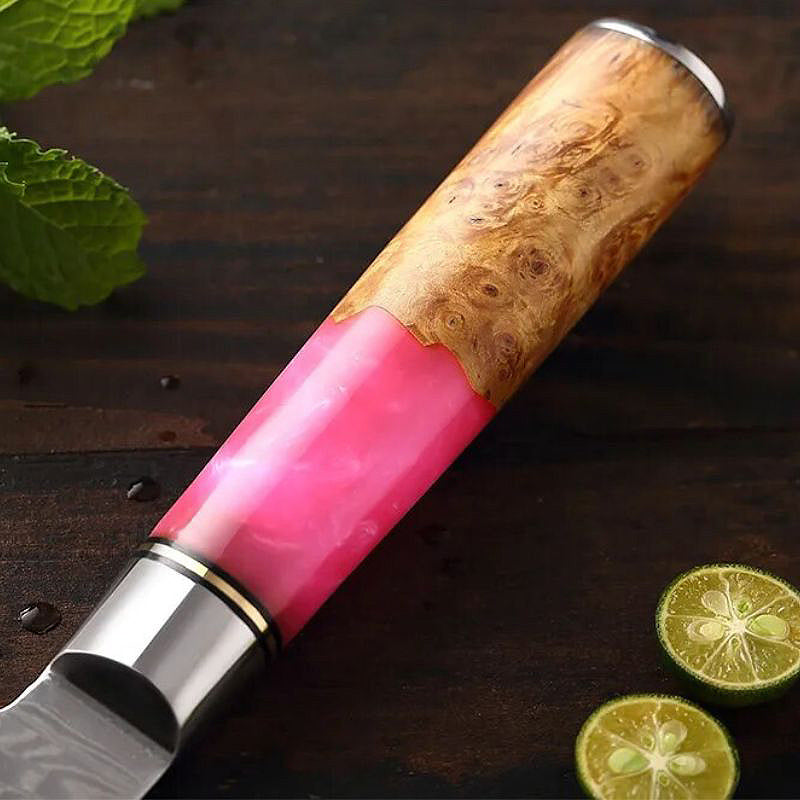 Elegant Pink Premium Japanese Knife - Green Grill