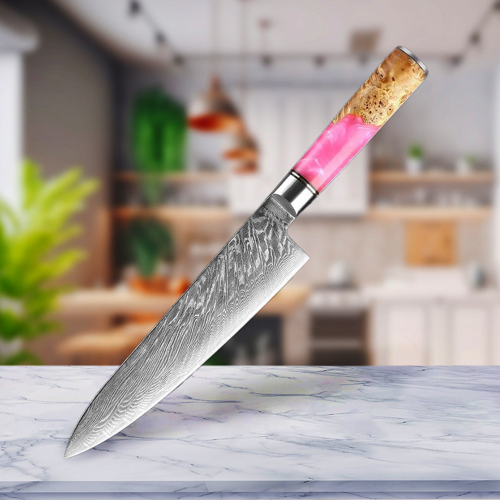 Elegant Pink Premium Japanese Knife - Green Grill