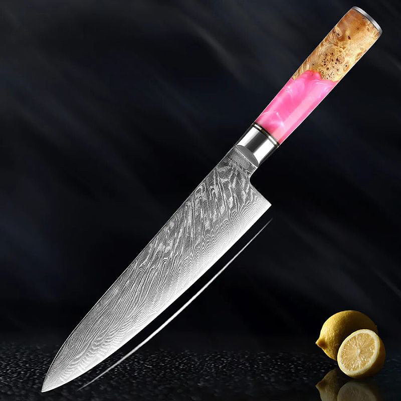 Elegant Pink Premium Japanese Knife - Green Grill