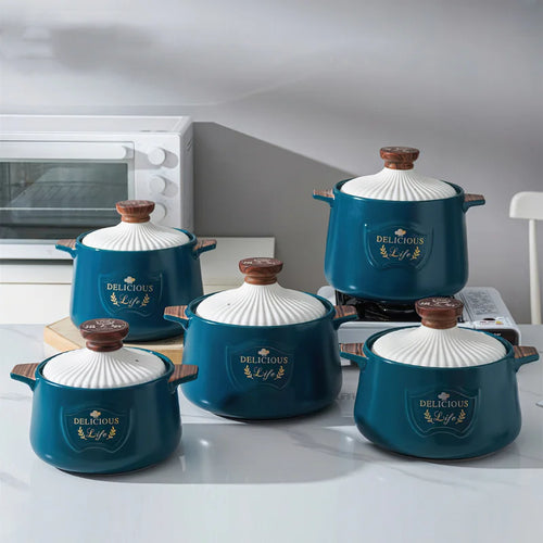 Ceramic Casserole Soup Pot - premium high-quality ceramic pot for soups and stews - Green Grill