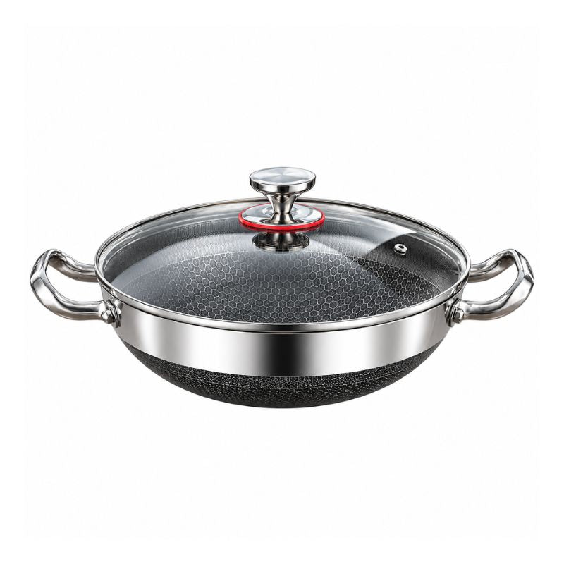 Honeycomb 32cm Stainless Steel Dual Handle Pan