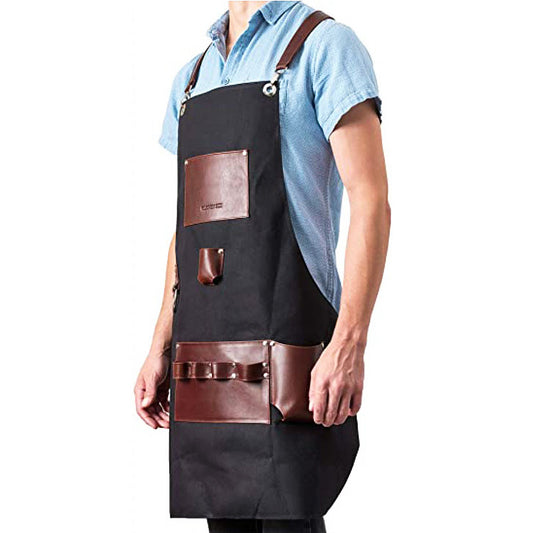 Kitchen Premium Leather Apron - Green Grill