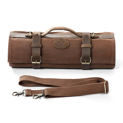 Knife Roll Bag Premium Leather Crafted - Green Grill