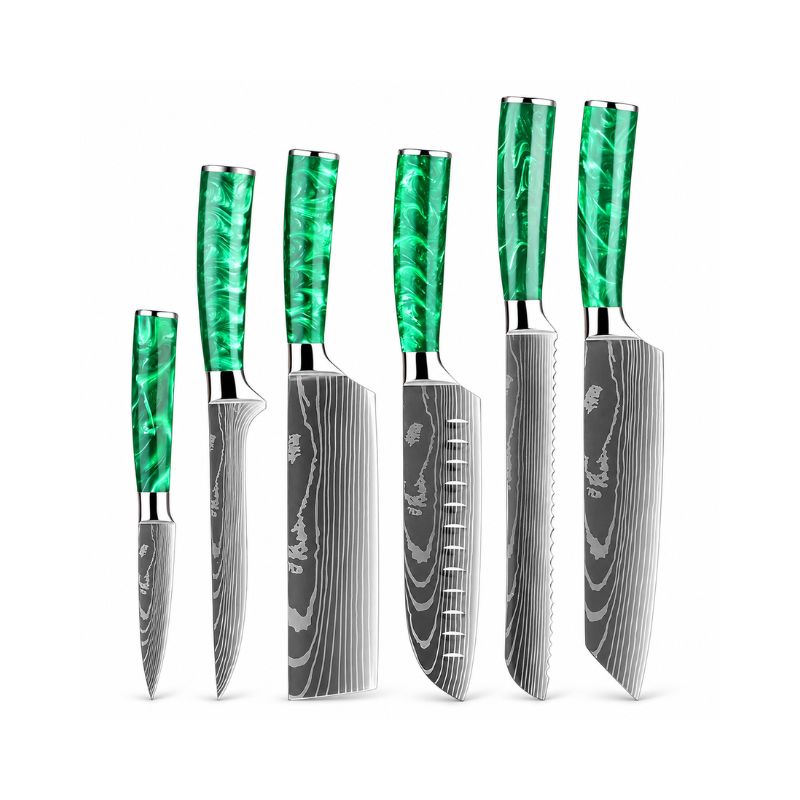 Mori Green Stainless Steel Kitchen Knife Set