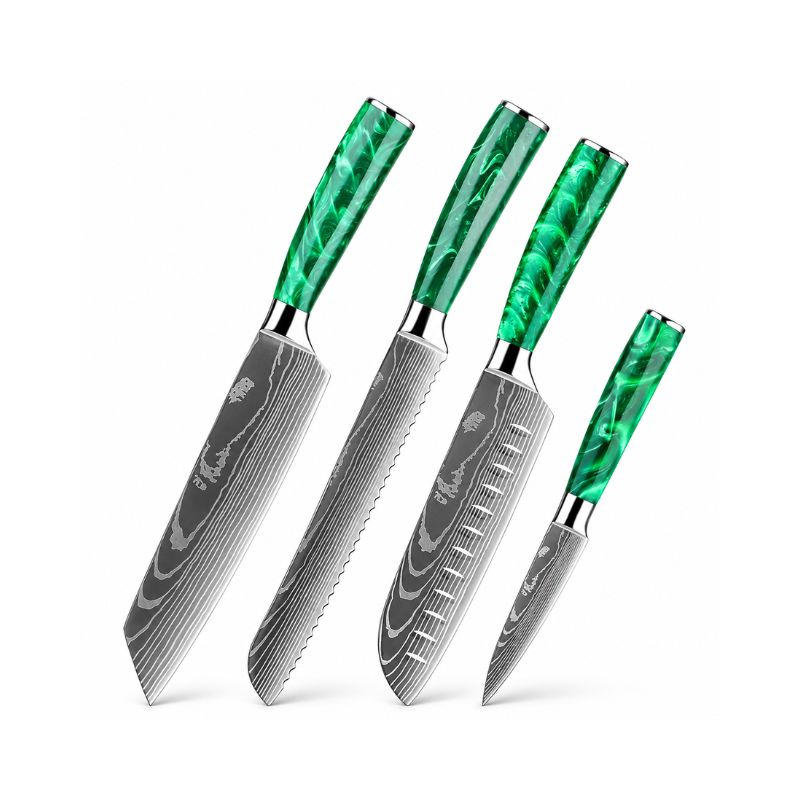 Mori Green Stainless Steel Kitchen Knife Set