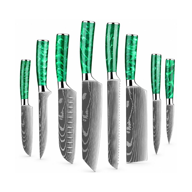 Mori Green Stainless Steel Kitchen Knife Set