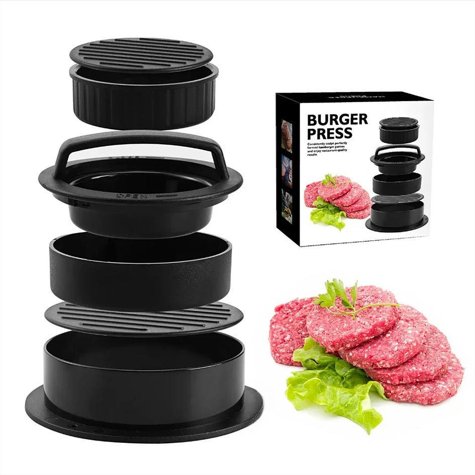 Nonstick Burger Press - set with multiple patty makers for perfect burgers - Green Grill