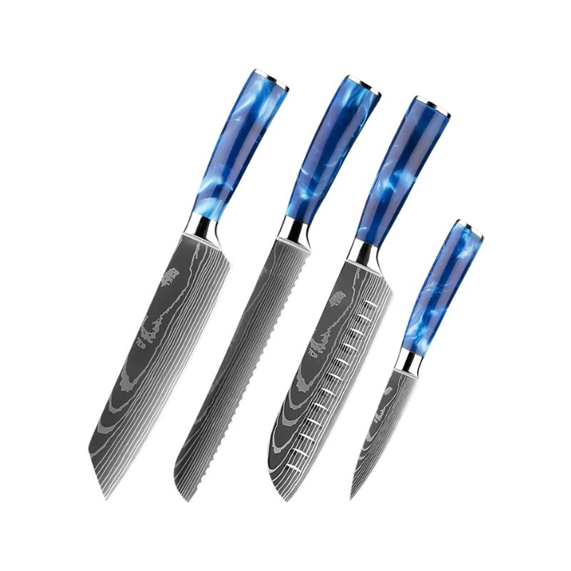 Raiden Blue Stainless Steel Kitchen Knife Set