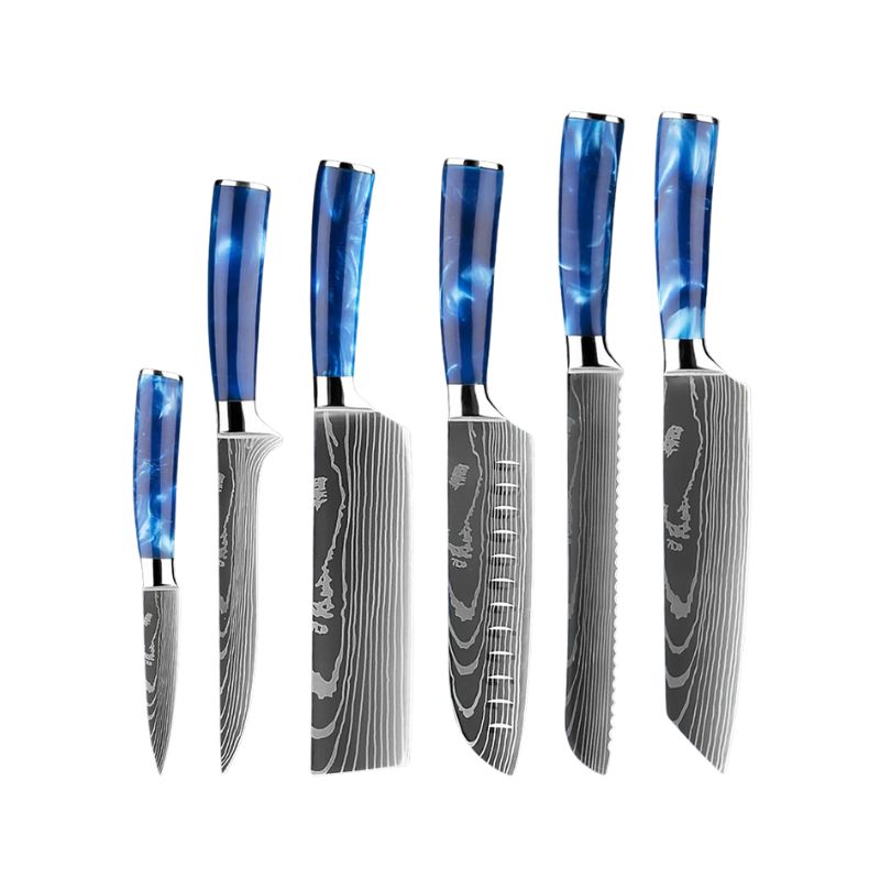Raiden Blue Stainless Steel Kitchen Knife Set