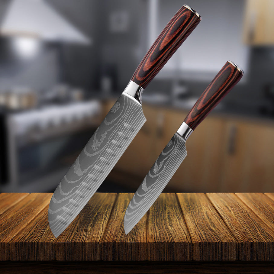 Santoku Precision Japanese Knife - Green Grill product showcase