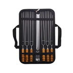 Stainless Steel BBQ Skewer Set with Wooden Handles