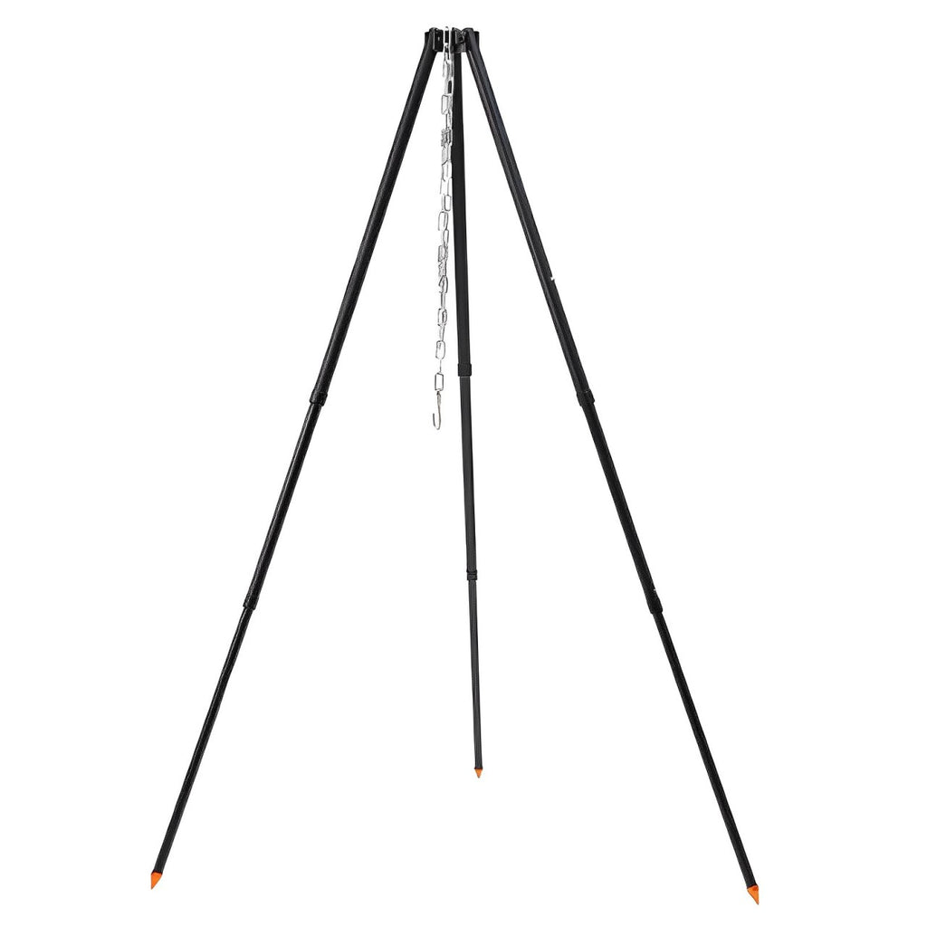 Tripod Fire Pit for Outdoor Cooking - 4-section bold tripod assembled for outdoor grilling - Green Grill